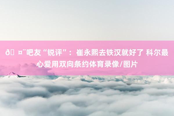 🤨吧友“锐评”：崔永熙去铁汉就好了 科尔最心爱用双向条约体育录像/图片