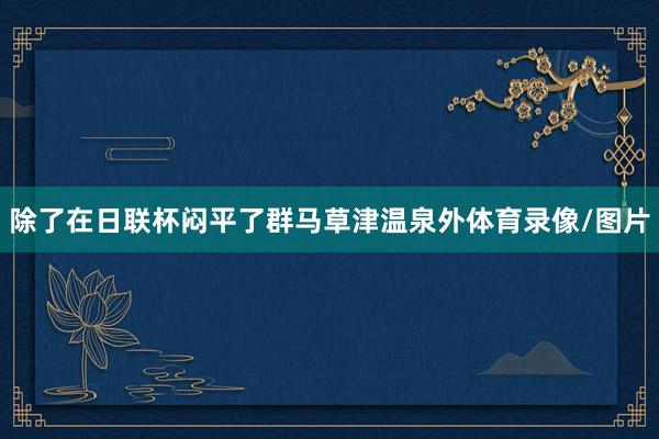 除了在日联杯闷平了群马草津温泉外体育录像/图片