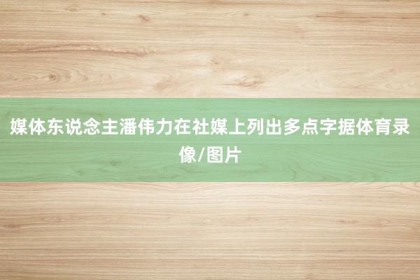 媒体东说念主潘伟力在社媒上列出多点字据体育录像/图片