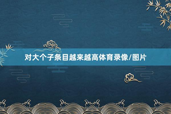 对大个子条目越来越高体育录像/图片