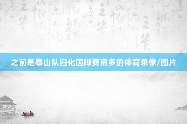 之前是泰山队归化国脚费南多的体育录像/图片