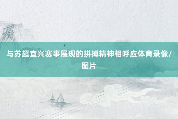 与苏超宜兴赛事展现的拼搏精神相呼应体育录像/图片