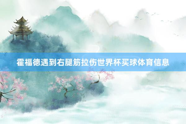 霍福德遇到右腿筋拉伤世界杯买球体育信息