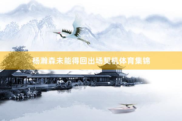 杨瀚森未能得回出场契机体育集锦