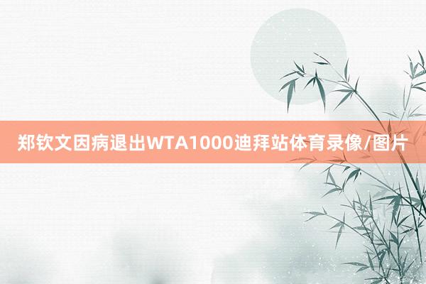 郑钦文因病退出WTA1000迪拜站体育录像/图片