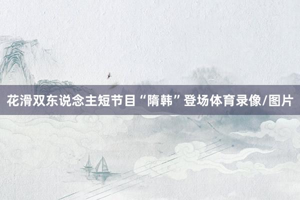 花滑双东说念主短节目“隋韩”登场体育录像/图片