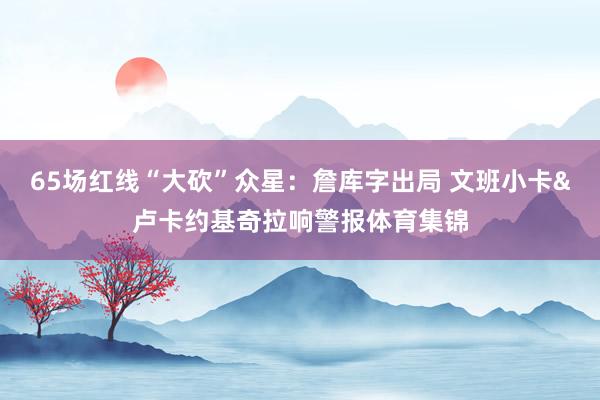 65场红线“大砍”众星：詹库字出局 文班小卡&卢卡约基奇拉响警报体育集锦
