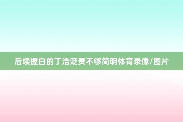 后续握白的丁浩贬责不够简明体育录像/图片