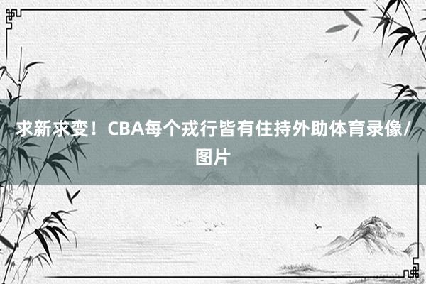 求新求变!CBA每个戎行皆有住持外助体育录像/图片