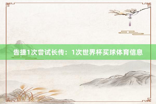 告捷1次尝试长传：1次世界杯买球体育信息
