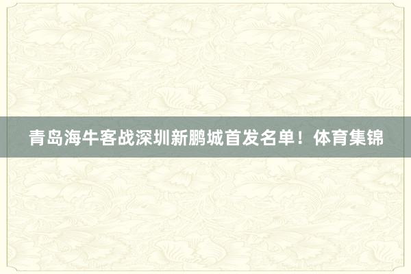 青岛海牛客战深圳新鹏城首发名单！体育集锦
